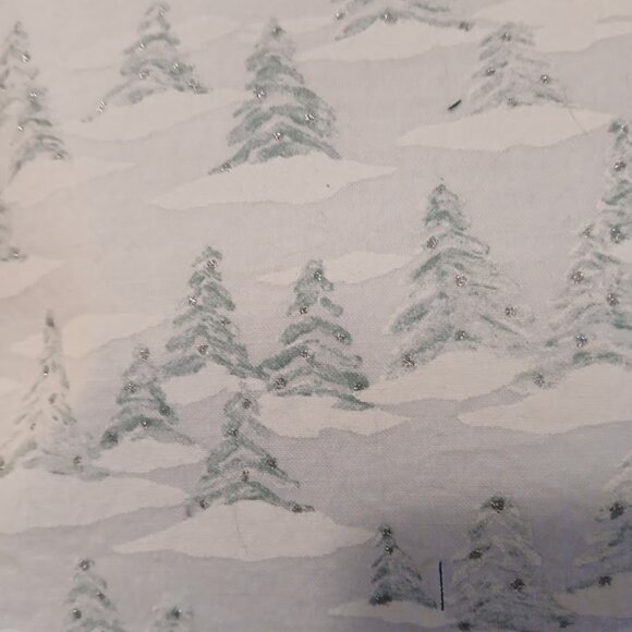 NEW Reusable Fabric Gift Bag Christmas Trees White Green with Glitter 7x7x4" - Picture 2 of 5